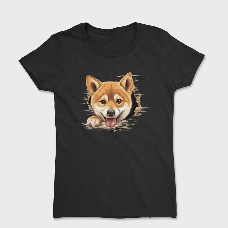 Shiba Inu Peeking, Tricou Femei