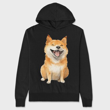 Shiba Inu Smile, Hanorac Oversize Barbati (Unisex)
