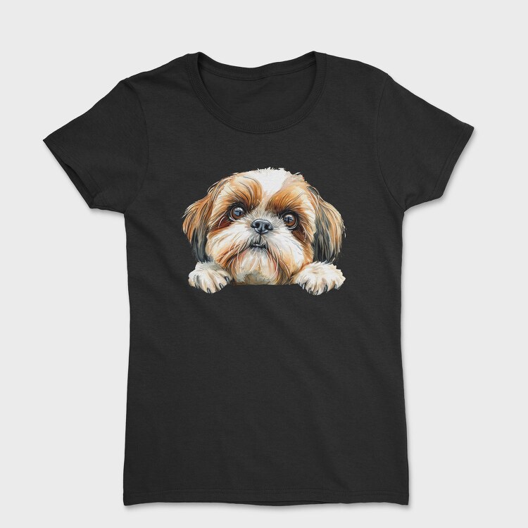 Shih Tzu Face Clipart, Tricou Femei