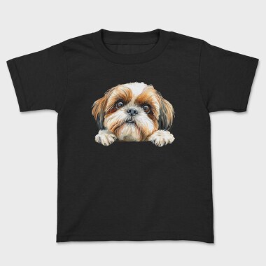 Shih Tzu Face Clipart, Tricou Copii