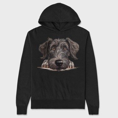 Scottish Deerhound Peeking, Hanorac Oversize Barbati (Unisex)