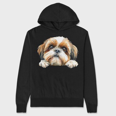 Shih Tzu Face Clipart, Hanorac Oversize Barbati (Unisex)