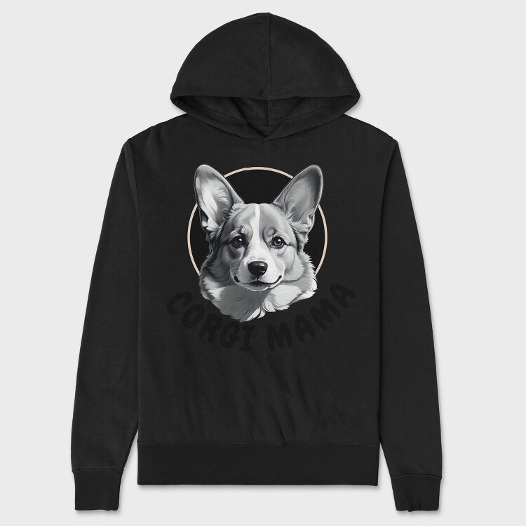Corgi Mama, Hanorac Oversize Barbati (Unisex)