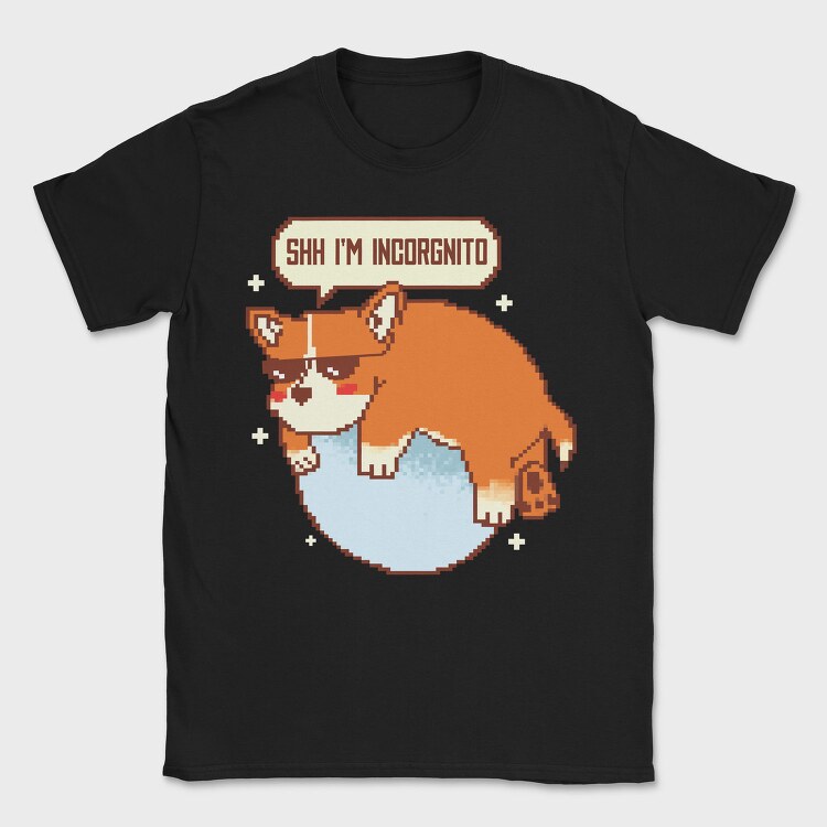 Corgi Dog Pixel, Tricou Barbati (Unisex)