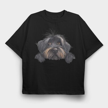 Shih Tzu Face, Tricou Oversize Barbati (Unisex)