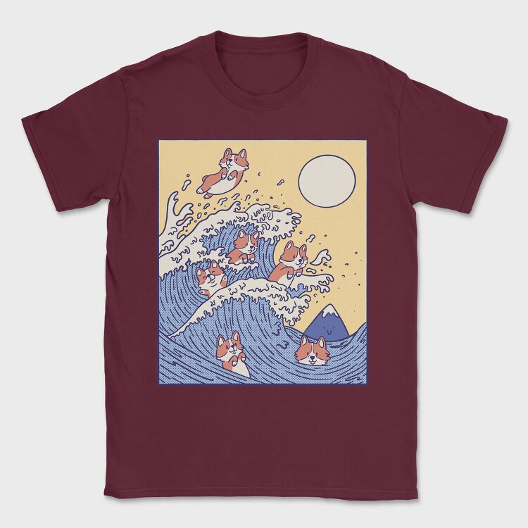 Corgi Big Wave, Tricou Barbati (Unisex)
