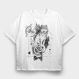 Compass Wolf, Tricou Oversize Barbati (Unisex)