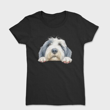 Sheepdog Peaking Paws, Tricou Femei