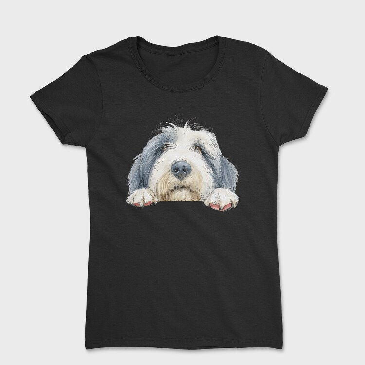 Sheepdog Peaking Paws, Tricou Femei