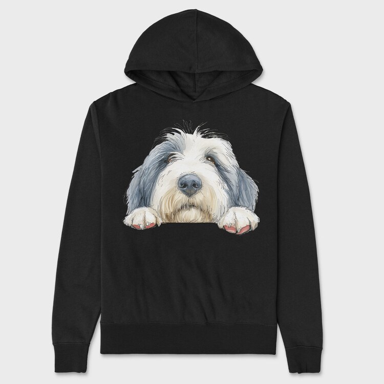 Sheepdog Peaking Paws, Hanorac Oversize Barbati (Unisex)