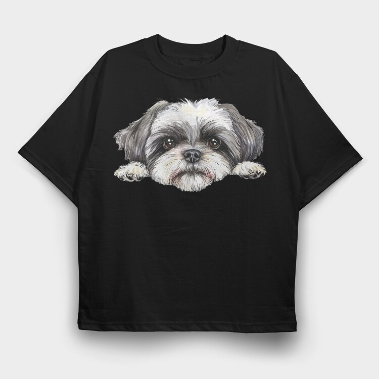 Shih Tzu Lover Revealed, Tricou Oversize Barbati (Unisex)