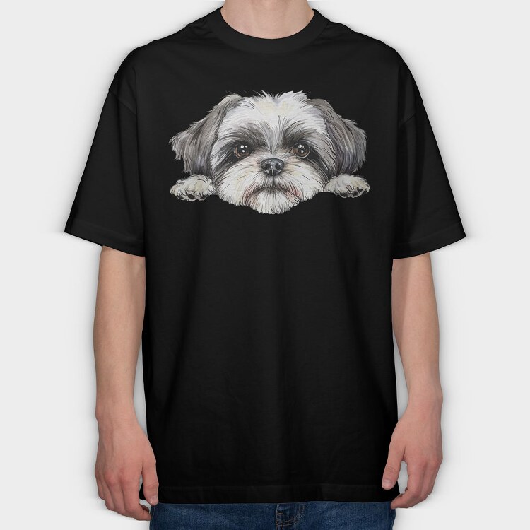 Shih Tzu Lover Revealed, Tricou Oversize Barbati (Unisex)