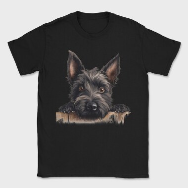 Scottish Terrier Peeking, Tricou Barbati (Unisex)