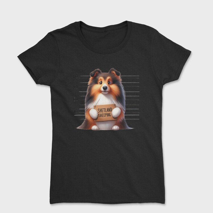 Shetland Sheepdog Mugshot, Tricou Femei