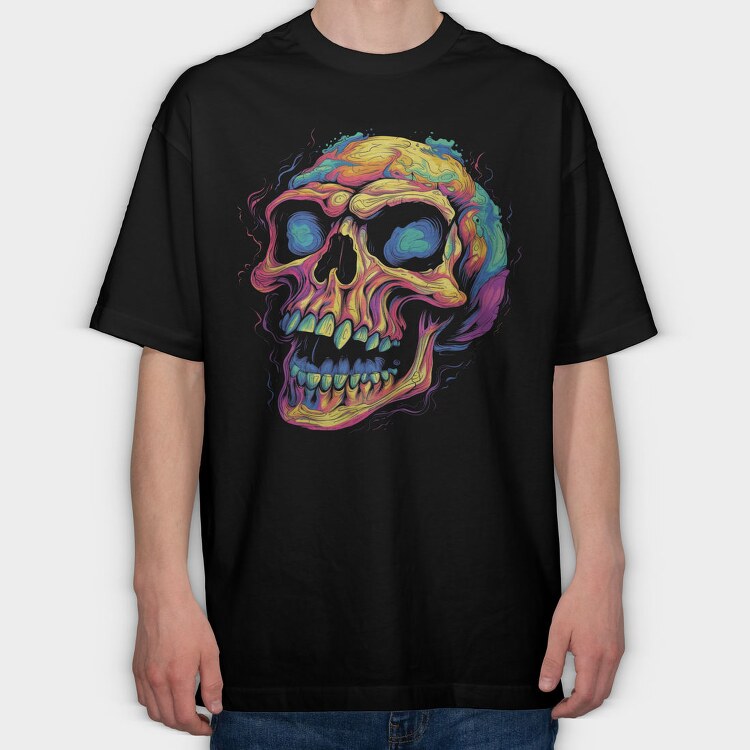 Colorful Skull, Tricou Oversize Barbati (Unisex)