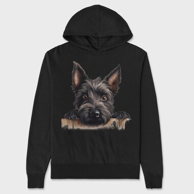 Scottish Terrier Peeking, Hanorac Oversize Barbati (Unisex)