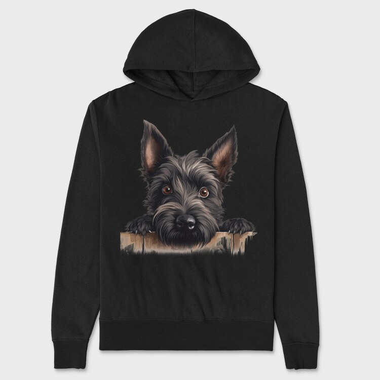 Scottish Terrier Peeking, Hanorac Oversize Barbati (Unisex)