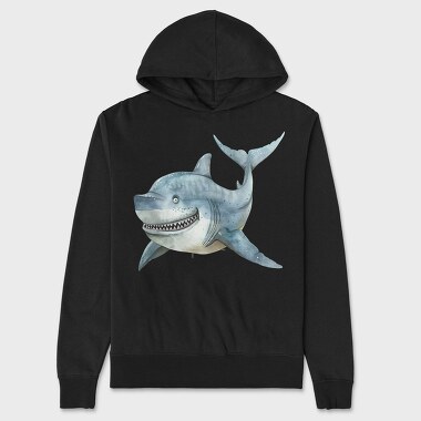 Shark Smiling Clipart, Hanorac Oversize Barbati (Unisex)