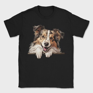 Shetland Sheepdog Peeking, Tricou Barbati (Unisex)