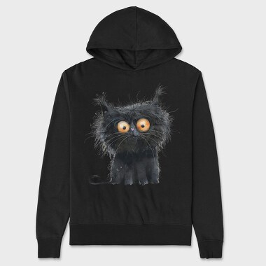 Scared Black Cat, Hanorac Oversize Barbati (Unisex)
