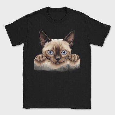 Siamese Peeking Cat, Tricou Barbati (Unisex)