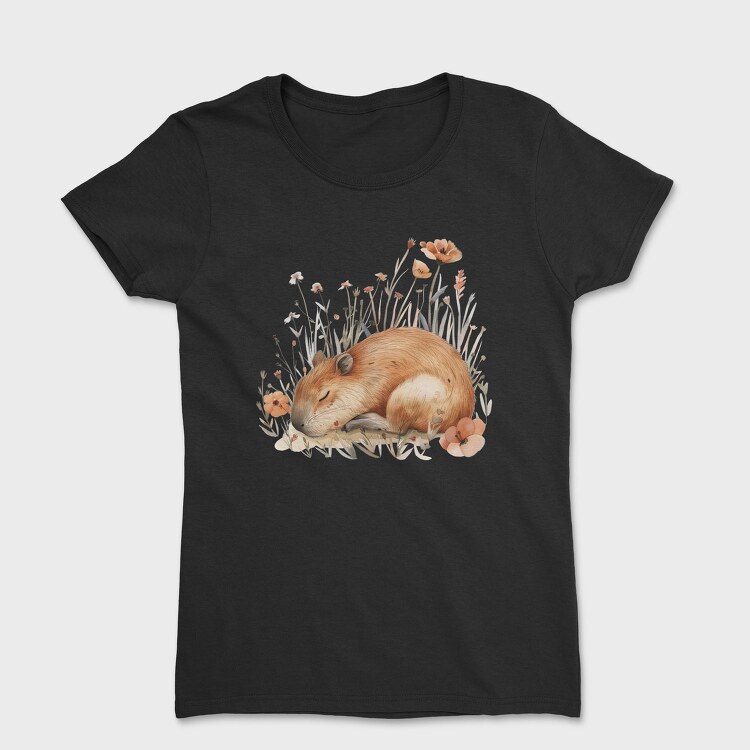 Sleepy Cottontail Flowers, Tricou Femei