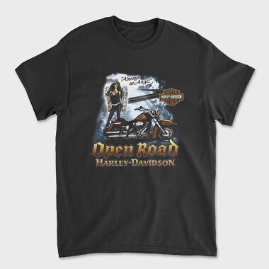 Angel Biker Ride Open Road Harley Davidson, Tricou Barbati (Unisex)