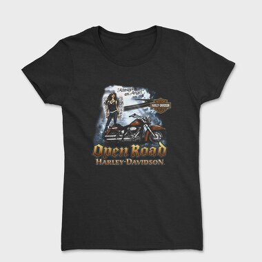 Angel Biker Ride Open Road Harley Davidson, Tricou Femei