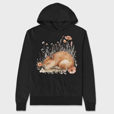 Sleepy Cottontail Flowers, Hanorac Oversize Barbati (Unisex)