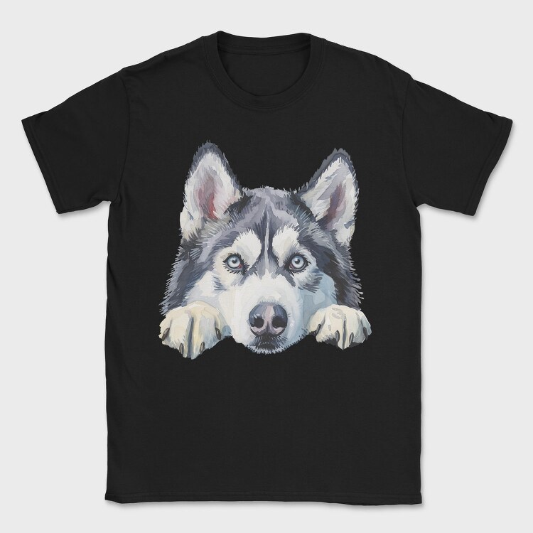 Siberian Husky Face Clipart, Tricou Barbati (Unisex)