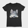 Siberian Husky Face Clipart, Tricou Femei