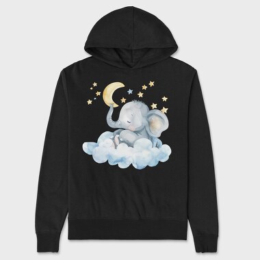 Sleepy Elephant Cloud, Hanorac Oversize Barbati (Unisex)