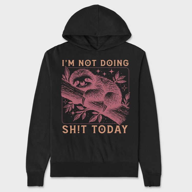 Sloth Quote Sarcastic, Hanorac Oversize Barbati (Unisex)