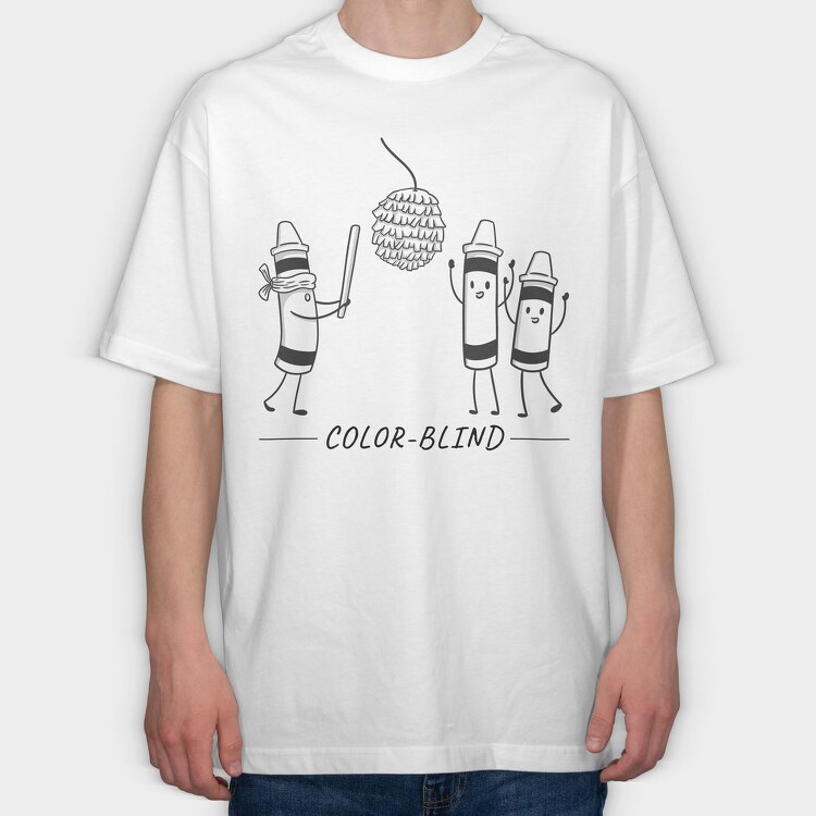 Color Blind, Tricou Oversize Barbati (Unisex)