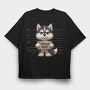 Siberian Husky Mugshot, Tricou Oversize Barbati (Unisex)