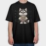 Siberian Husky Mugshot, Tricou Oversize Barbati (Unisex)