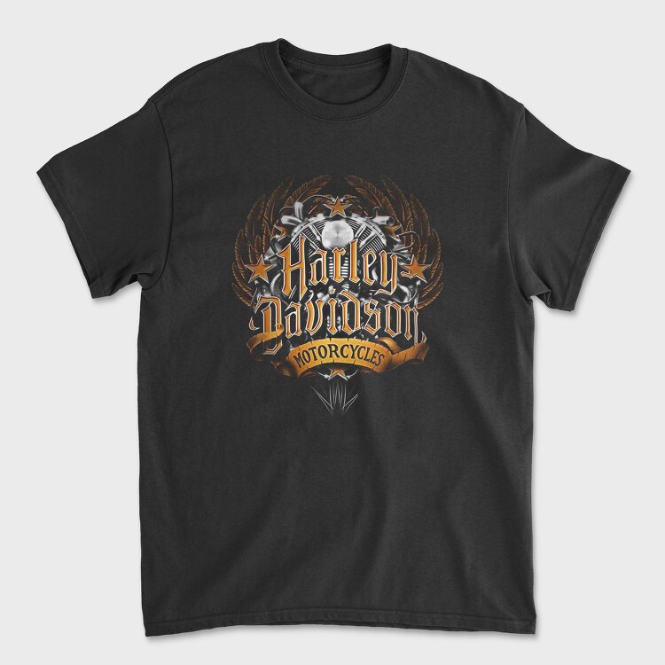 Harley Davidson Wreath Stars Bike, Tricou Barbati (Unisex)