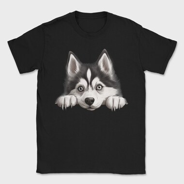 Siberian Husky Peeking, Tricou Barbati (Unisex)