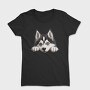 Siberian Husky Peeking, Tricou Femei