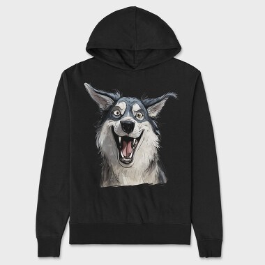 Siberian Husky Smile, Hanorac Oversize Barbati (Unisex)