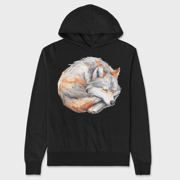 Sleepy Fox Cuddle, Hanorac Oversize Barbati (Unisex)