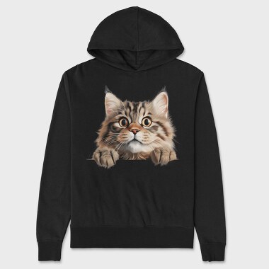 Siberian Peeking Cat, Hanorac Oversize Barbati (Unisex)