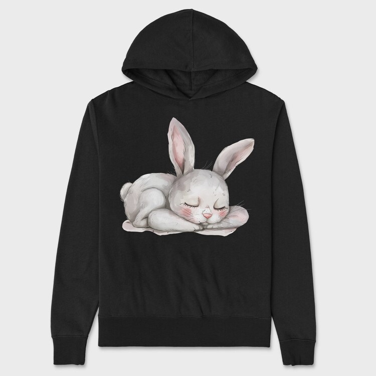Sleeping Rabbit Face, Hanorac Oversize Barbati (Unisex)