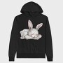 Sleeping Rabbit Face, Hanorac Oversize Barbati (Unisex)