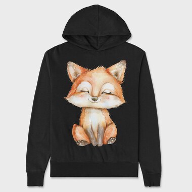 Sleepy Fox Sitting, Hanorac Oversize Barbati (Unisex)