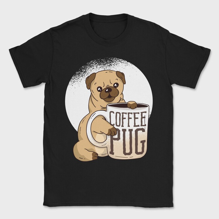 Coffee Pug Mug, Tricou Barbati (Unisex)
