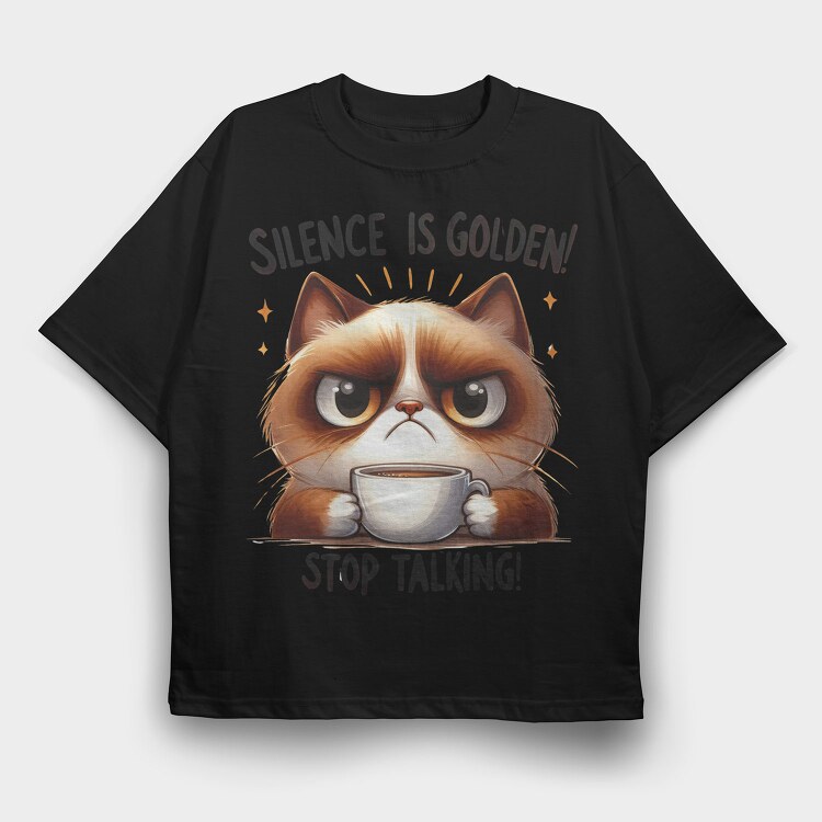 Silence Is Golden, Tricou Oversize Barbati (Unisex)