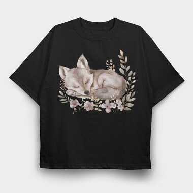 Sleepy Fox Sleep, Tricou Oversize Barbati (Unisex)