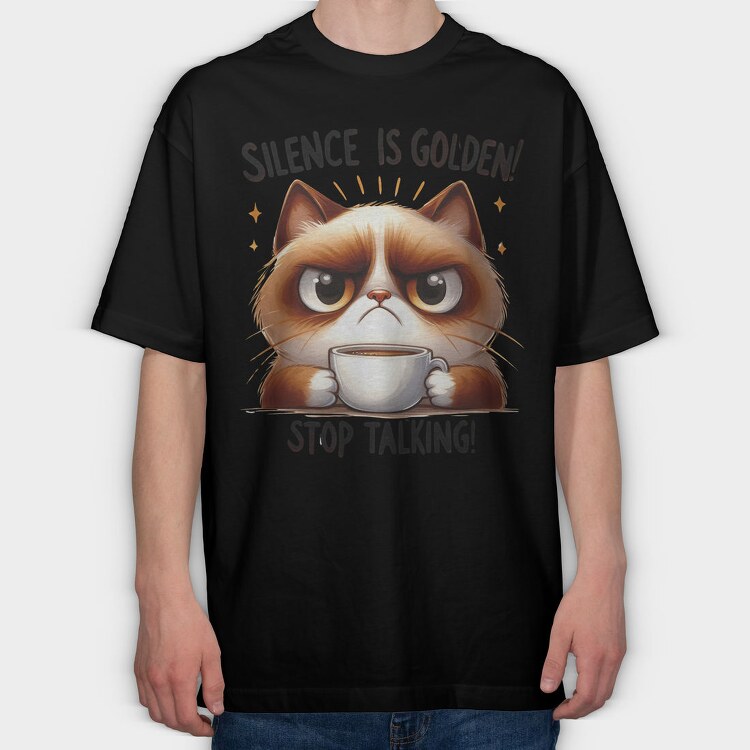 Silence Is Golden, Tricou Oversize Barbati (Unisex)