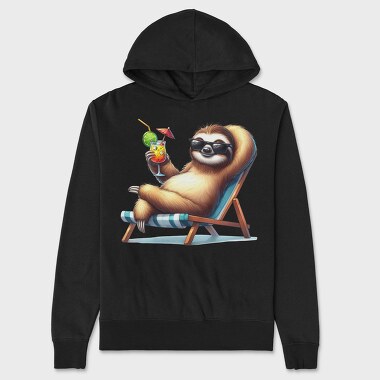 Sloth Cocktail Chill, Hanorac Oversize Barbati (Unisex)